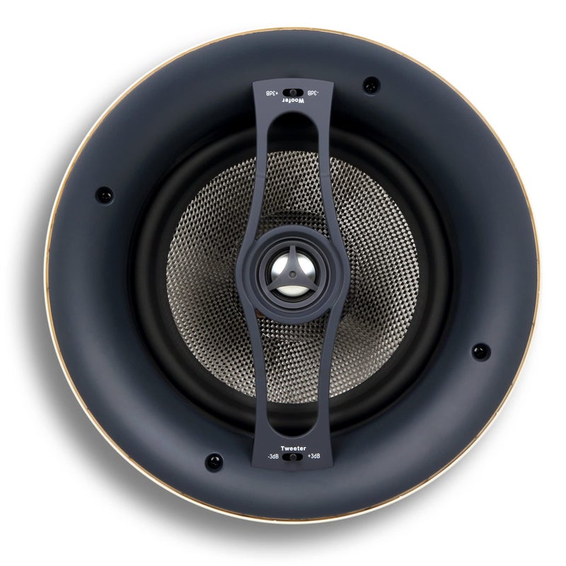 Micca Reference Series R-8C 2-Way in Ceiling in Wall Speaker, 8 Inch Woofer, 1-Inch Pivoting Aluminum Dome Tweeter, Tone Controls, 9.5-Inch Cutout Diameter, Each, White - Image 1